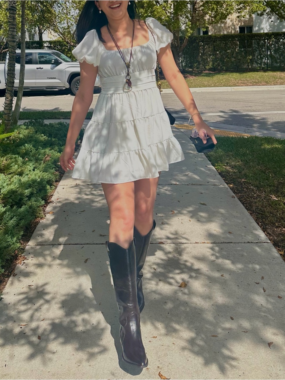 White Tiered Summer Mini Dress